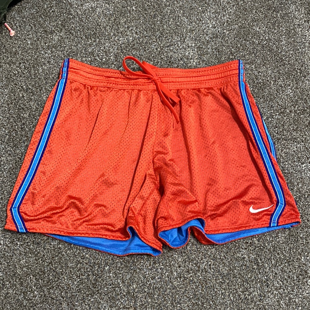 Nike Orange and Blue Dri-Fit Athletic Shorts